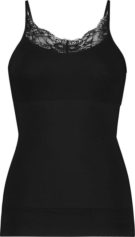 Ten Cate Basics spaghetti top shape met kant zwart voor Dames | Maat M