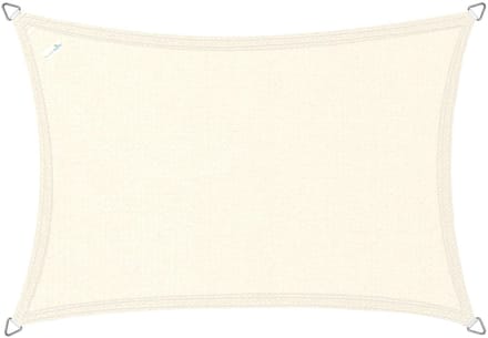 Buitenkado schaduwdoek rechthoek 5x7m - HDPE/RVS - creme wit