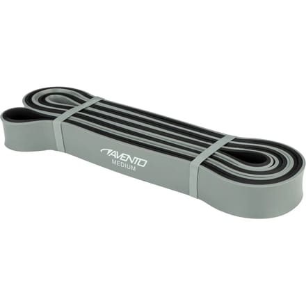 Avento Fitness Powerband Latex - Medium - Grijs/Zwart