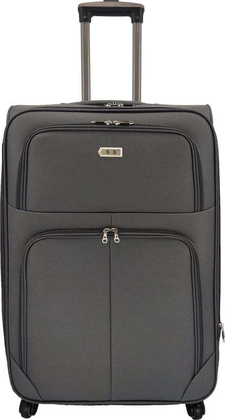 Bagage stoffen koffer 75cm 4 wielen trolley - Donker Grijs