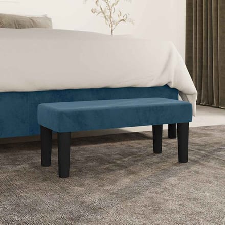 vidaXL - Bankje - 70x30x30 - cm - fluweel - donkerblauw