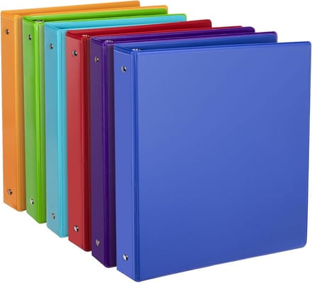 Ringbanden Map - Presentatiemappen - Papier Organiseren - Met Binnenvakken - 6 Stuks - Multicolor
