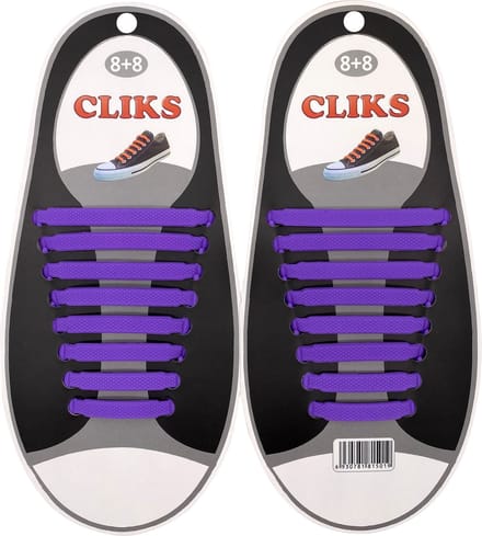 Elastische Veters Paars - Zonder Strikken - 1 Paar Schoenen - Kinderen & Volwassenen - CLIKS