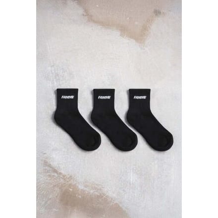 FAMME 3-Pack Sky Knit Socks Black 39-41