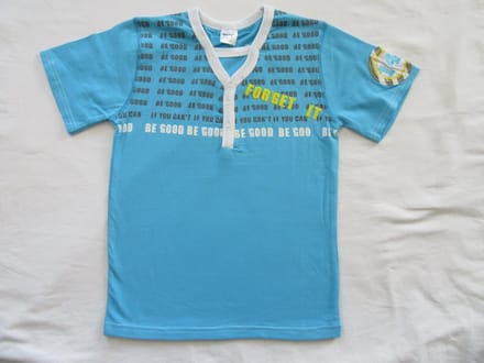 dirkje , jongens, t-shirt korte mouw , blauw , forget it , V hals , 110 -  jaar