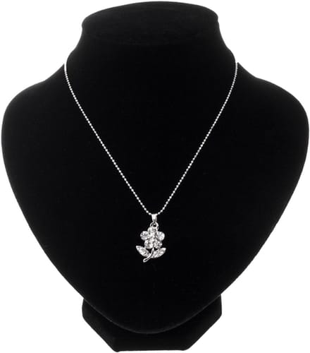 Kinderketting zilverkleurig met bloem