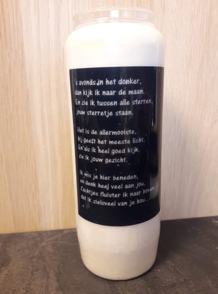 Noveenkaars Spreuk 017 - 6 dagen brander (5 stuks)