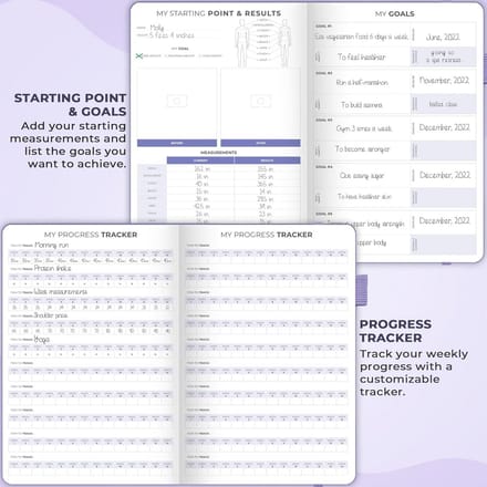 Fitness en Voedingsdagboek A5 - Weekplanner voor Workout en Dieet Tracker - Ongedateerd