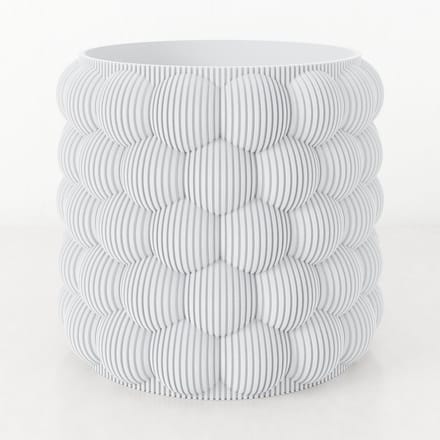 Fleuriek - Bloempot voor binnen - Wit gestreepte plantenpot van bio plastic - Ø22 cm