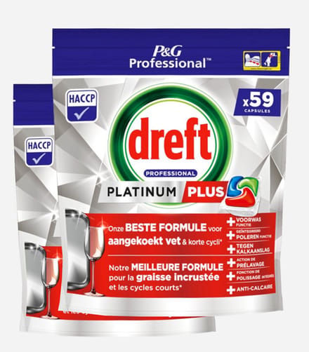 Dreft Platinum Plus Regular All in 1 Vaatwastabletten - 118 tabs (2x59)