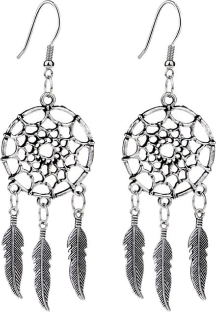 Fako Bijoux® - Oorbellen - Dromenvanger - Zilverkleurig