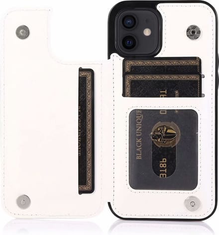 Hoesje geschikt voor iPhone 13 - Backcover - Pasjeshouder - Portemonnee - Kunstleer - wit