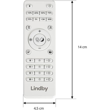 Lindby afstandsbediening Lumaro, wit, lengte 14 cm