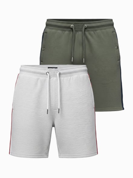 OMBRE Set - Katoen - Gestreept Lichtgrijs Gemêleerd, Groen M