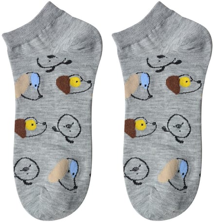 Clayre & Eef Grappige Sokken one size Grijs Polyester Honden