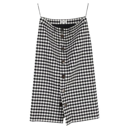 Balenciaga midi-rok met gingham-patroon in zwart polyester