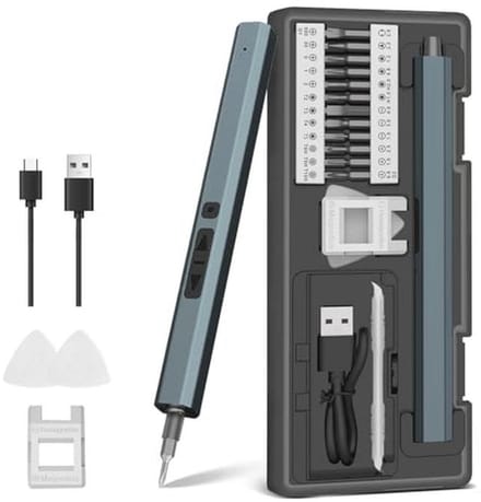 30-in-1 elektrische schroevendraaierset met LED-verlichting