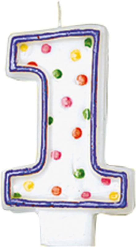 Amscan Verjaardagskaars 1 - Polka Dots 7,6 Cm Paars/wit