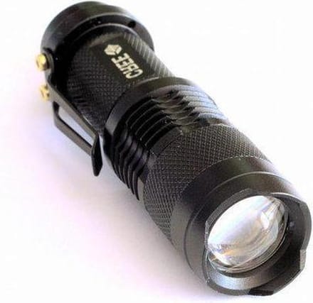 Torch LED 300 Lumens zaklamp mini black 9,3 CM