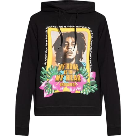 DSquared2 Heren Bob Marley Hoodie (Zwart)