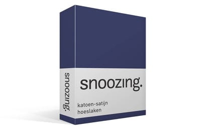 Snoozing - Katoen-satijn - Hoeslaken - Eenpersoons - 80x200 cm - Navy