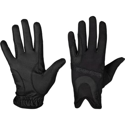 Horka Handschoenen met sparkle streep Black - M | Paardrij handschoenen
