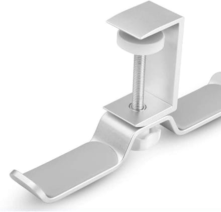 Hoofdtelefoon Houder - Headsetstandaard Bureauhaak - Bureau Organiseren - Dubbele Haak Aluminium - 254 cm - Wit