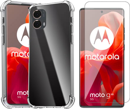 Hoesje geschikt voor Motorola Moto G85 - Screenprotector Glas - Shockproof Transparant