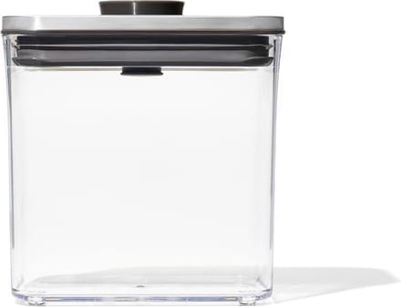 OXO - POP Steel Voorraadbus - Rechthoekig - Laag - 1,6 Liter