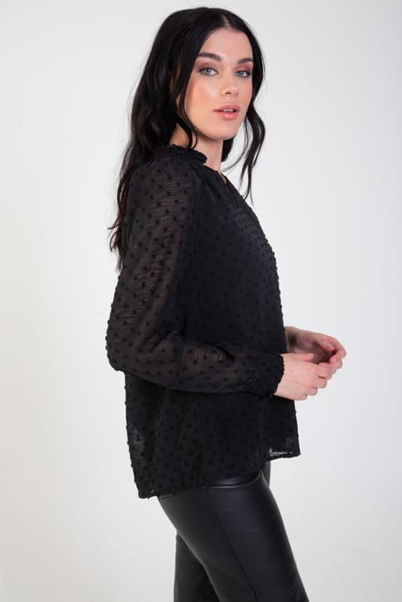 Blouse van dobby chiffon