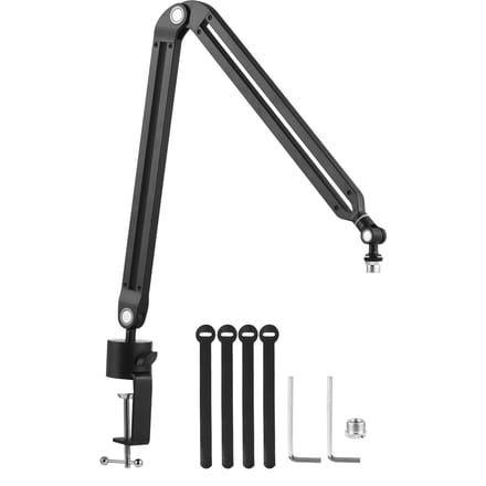 Microfoonarmstandaardset Volledig metalen, zware microfoonophangarm Handsfree flexibele microfoonstandaard