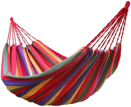 Dubbele Hangmat - Camping Hangmat - Ontspannen Buiten - Sterke Knooplussen - 280 cm - Gekleurd