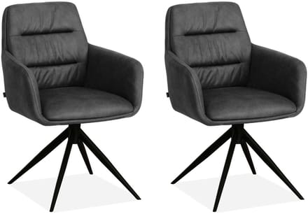 MX Sofa - Eetkamerstoel Paco - Antraciet (set van 2 stoelen)