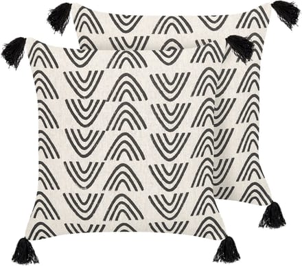 MAYS - Sierkussen set van 2 - Gebroken wit - 45 x 45 cm - Katoen