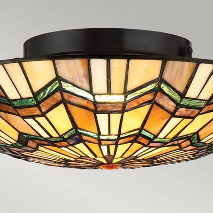 Bohemian Plafondlamp - Steady Lighting - Glas - Bohemian - E27 - L: 42.1cm - Voor Binnen - Woonkamer - Eetkamer - Brons