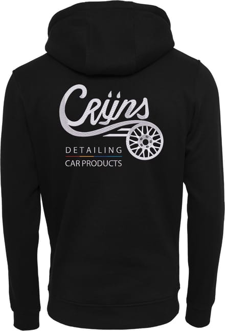 CRIJNS KWALITEITS HOODIE ZWART / WIT Logo - EXTRA LARGE