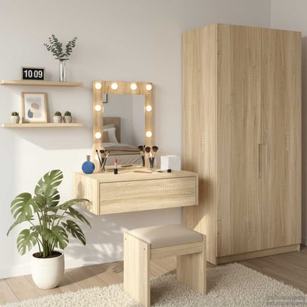 vidaXL - Kaptafel - Bruin - 60 - x - 40 - x - 70 - cm - Bewerkt - hout