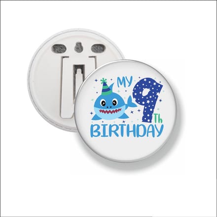 Button Met Clip 58 MM - My 9th Birthday