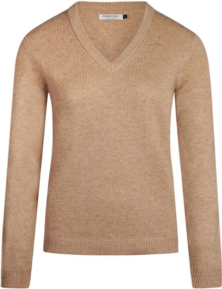 Steppin' Out Damestrui V-hals Lamswol Camel - Maat S - Heren