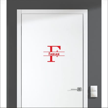Deursticker Met Naam -  Fabian - Rood