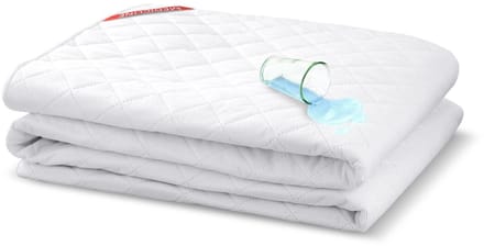 Matrasbeschermer/topper waterdicht ultrasonisch gewatteerd premium 90x200cm wit