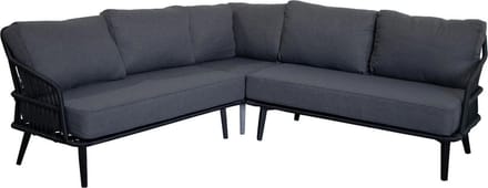 Hoek Loungebank Isabel | 3-delig | Black/Black | Rope