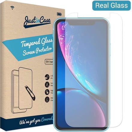Just in Case screenprotector geschikt voor iPhone Xr - Screenprotector Gehard Glas