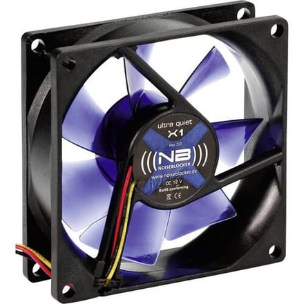 Blacknoise BlackSilentFan X-1 - Case ventilator - 80mm - Zwart met blauwe vleugels - 10 dBA