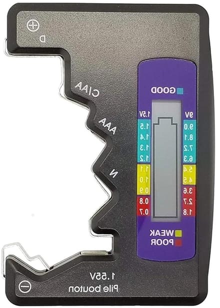 Digitale Batterijtester - Capaciteitsdetector Batterij - Batterijen Controleren - LCD Scherm - Diverse Batterijtypes - Zwart