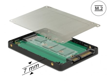 Delock 2.5″ Converter SATA 22 pin > M.2 with Enclosure
