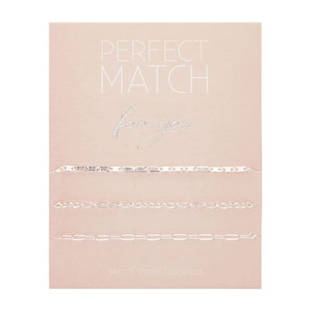 Armbanden set - Perfect Match - Dames - Zilverkleurig - Stainless steel