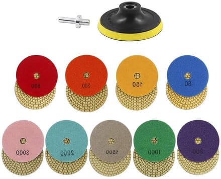 Diamant Polijstschijven Set - Polijstkit Steen - Oppervlakken Polijsten - Kleurgecodeerde Korrels - 10 cm - Niet gespecificeerd