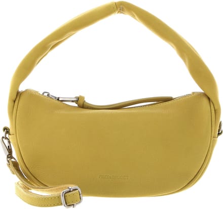 FREDsBRUDER Leren Schoudertas Bobonia Midi Hobo Bag Capri Yellow Geel
