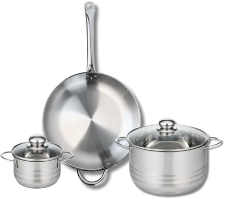 Set van 1 Koekenpan 32 cm en 2 kookpotten 14 en 24 cm Elo Profi Brillant